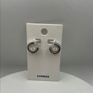 Express Silver Hoop Earrings